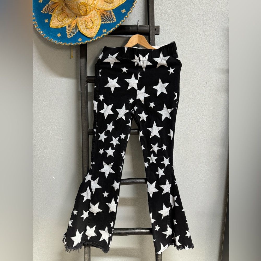 L&B Brand, Star Print, Pull On, Flare Pants